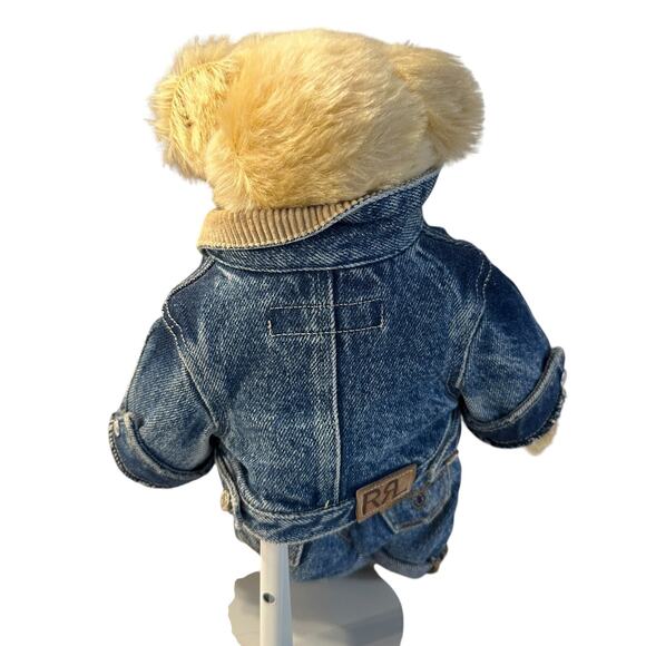 Steiff RRL Polo Ranch Bear Ralph Lauren Rancher Teddy Growler 13" With Stand - Picture 4 of 4